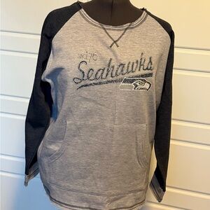 Team Apparel Gray and Black Crewneck Sweater